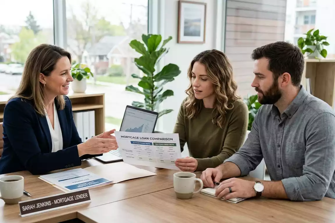 Homebuyers comparing short and long mortgage loan terms